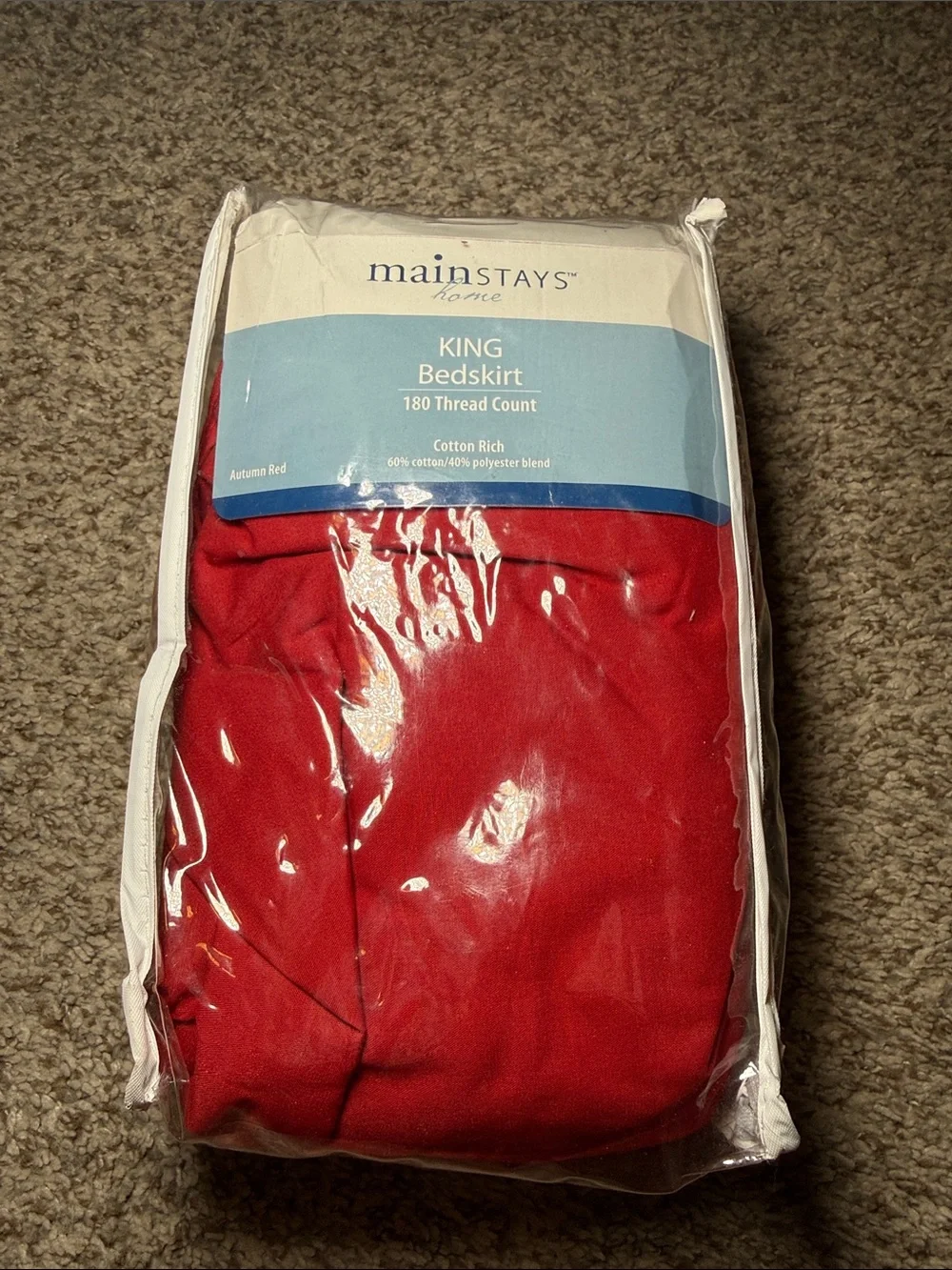 Mainstays Autumn Red King Bedskirt